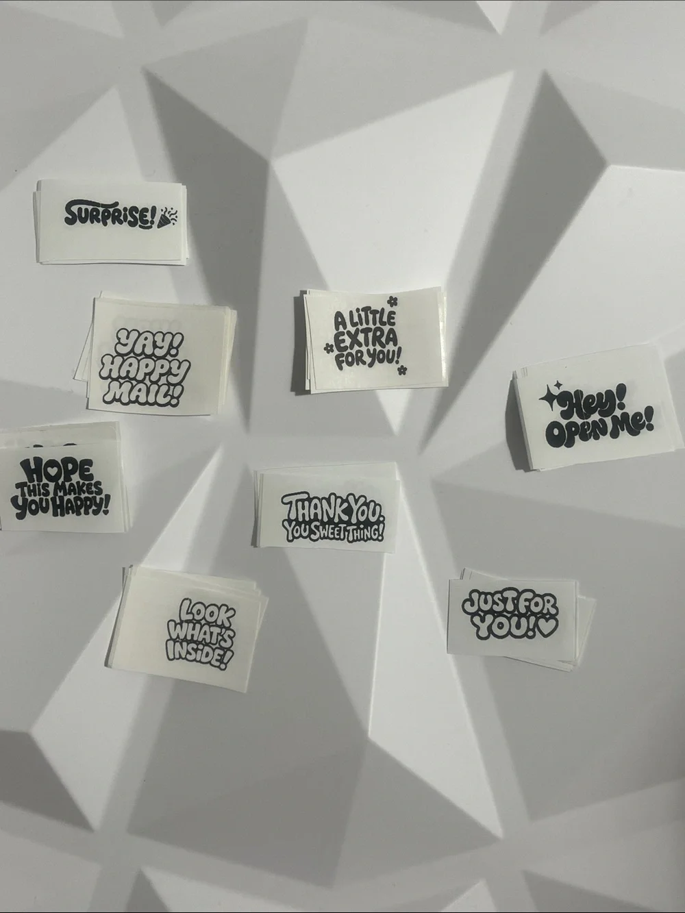 40 Hand Crafted Thank You Stickers